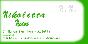 nikoletta nun business card